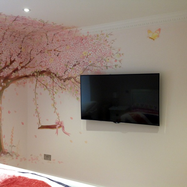 cherry blossom mural