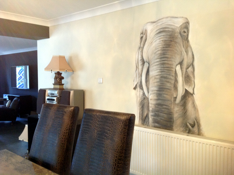 elephants mural