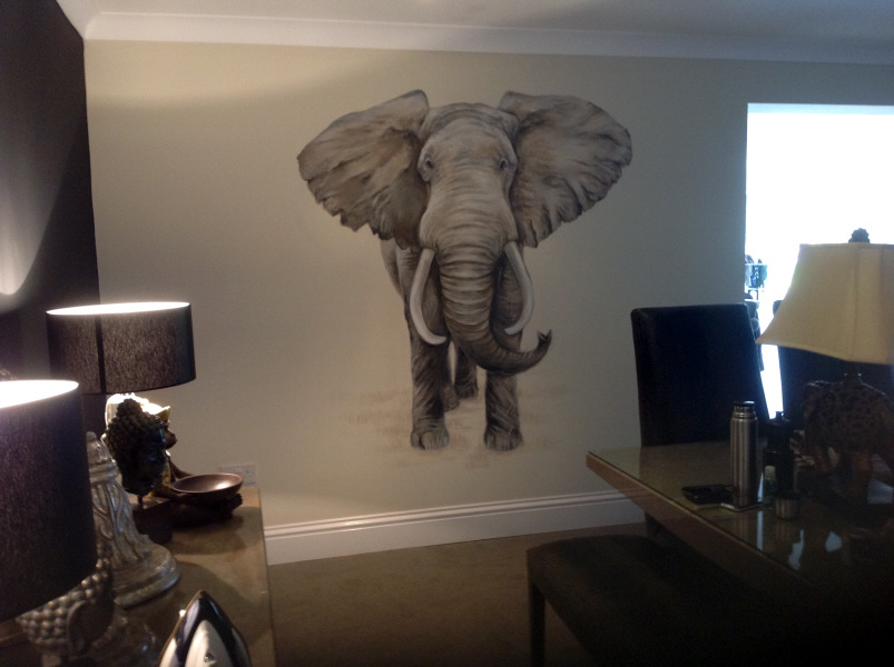 elephants mural