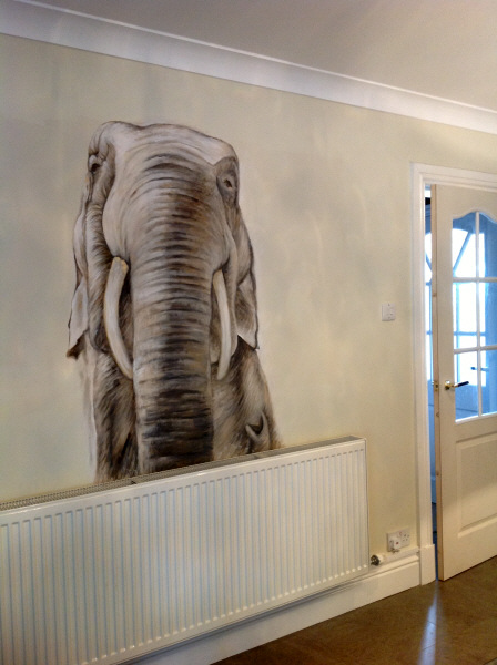 elephants mural
