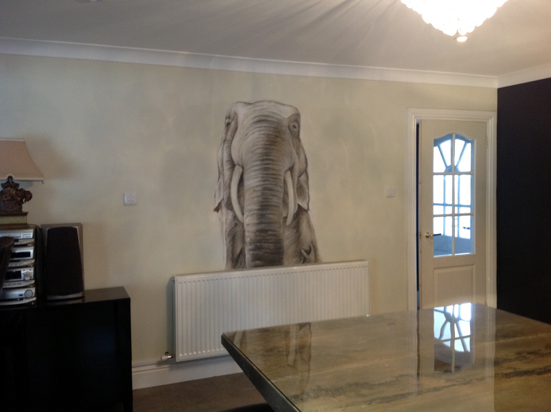 elephants mural