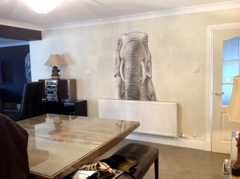 elephants mural