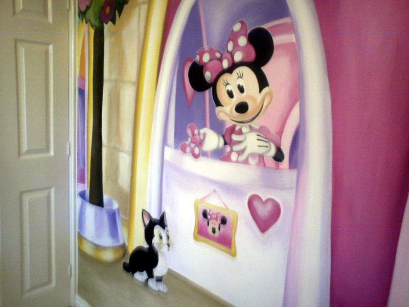 minnie mouse mural