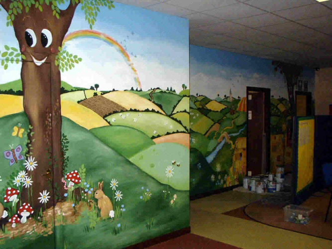 wee gems nursery mural