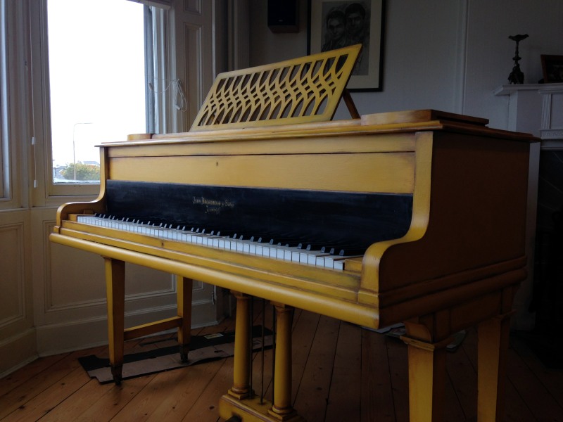 distressed piano