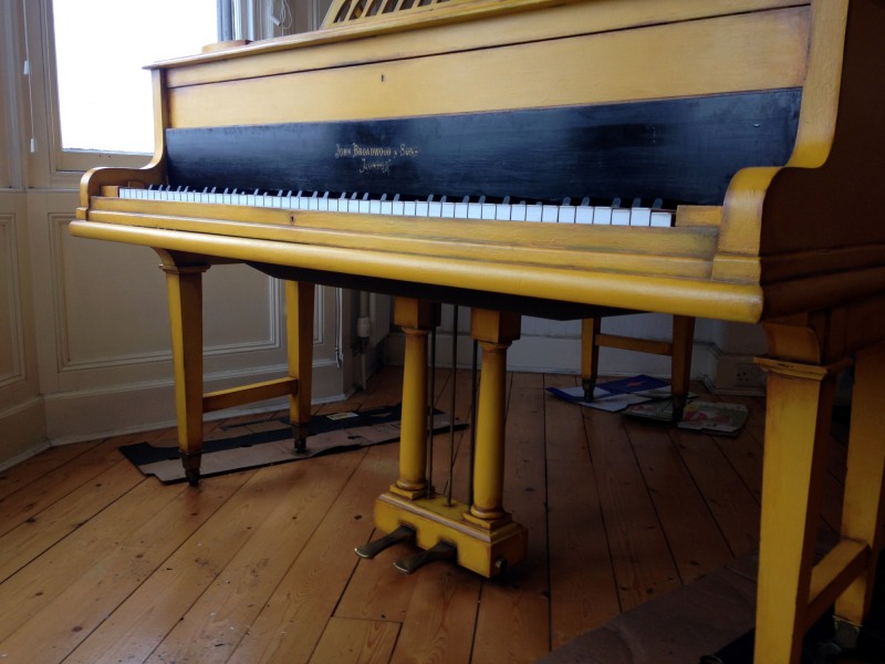 distressed piano