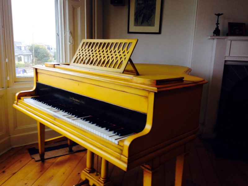 distressed piano