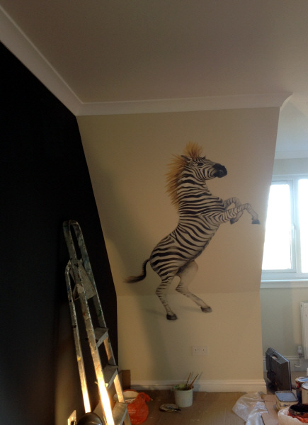 zebras mural